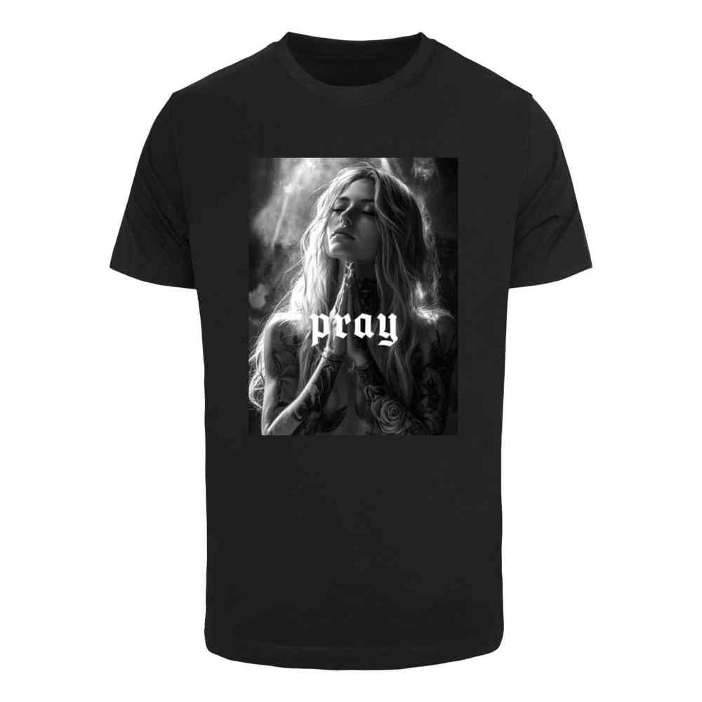 Mister Tee - Praying Girl Heren Tshirt - Zwart